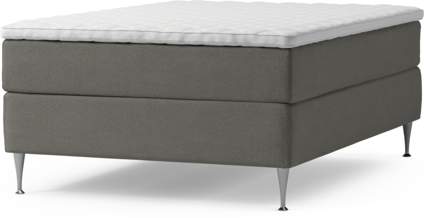 Delux Dream - Kontinentalsäng, enkelsäng 140 cm med bäddmadrass och sängben - Grå