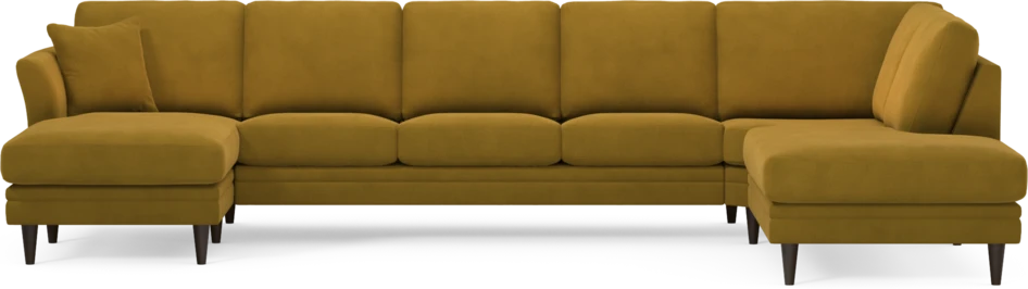 Eden - 3-sits soffa med schäslong vänster och divan höger - Gul