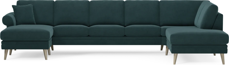 Eden - 3-sits soffa med schäslong vänster och divan höger - Blå