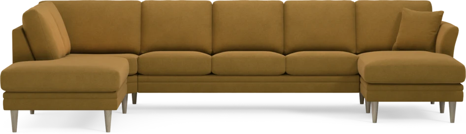 Eden - 3-sits soffa med divan vänster och schäslong höger - Gul