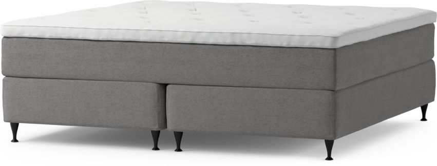 Delux Dream - Kontinentalsäng, dubbelsäng med bäddmadrass och sängben - Grå