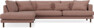 Harper - 3-sits soffa med divan vänster - Rosa
