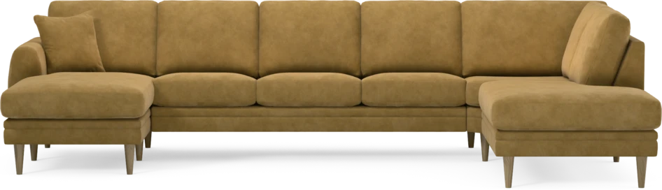 Eden - 3-sits soffa med schäslong vänster och divan höger - Gul