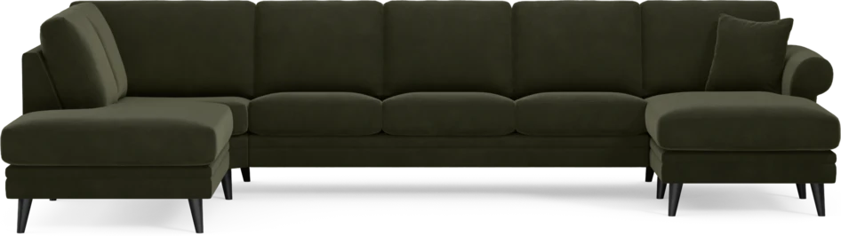Eden - 3-sits soffa med divan vänster och schäslong höger - Grön