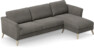 Bridge - 3-sits soffa med schäslong höger - Grå