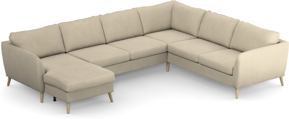 County - Hörnsoffa, 3+2-sits med schäslong vänster - Beige