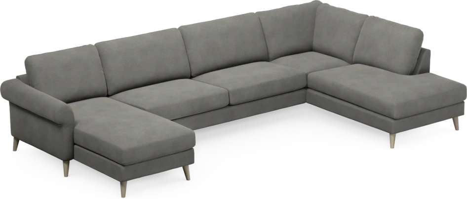 Bridge - 3-sits soffa med schäslong vänster och divan höger - Grå