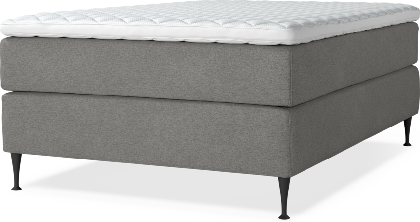 Delux Exclusive - Kontinentalsäng, enkelsäng 140 cm med bäddmadrass - Grå