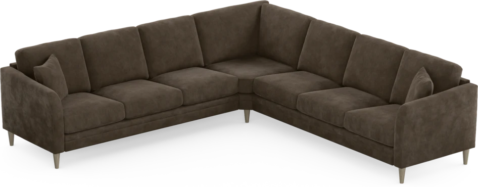 Eden - Hörnsoffa, 3+3-sits - Brun
