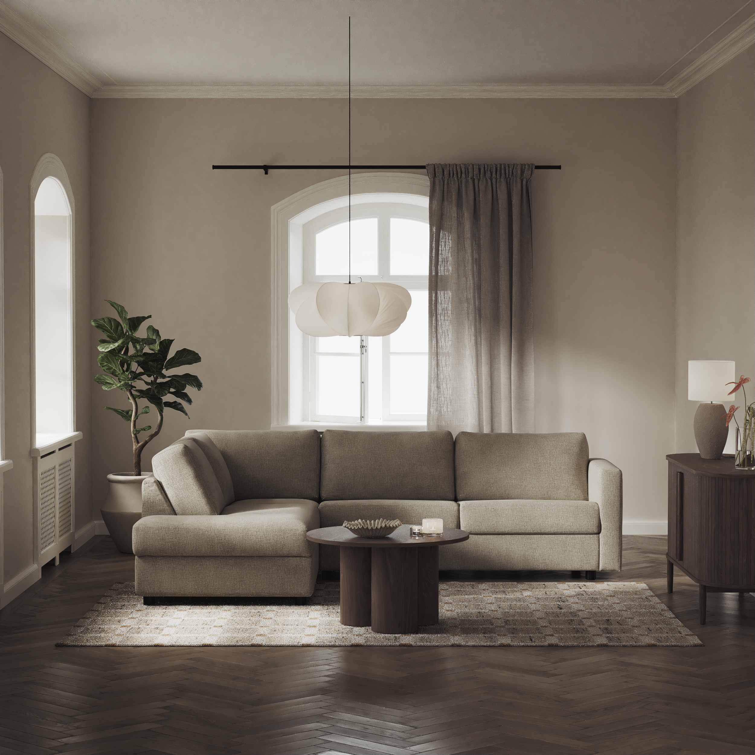 Lindö, Bäddsoffa 2,5-sits med divan