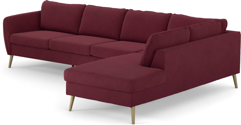 County - 3-sits soffa med divan höger - Röd