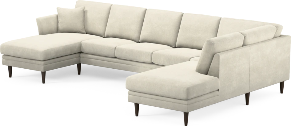 Eden - 3-sits soffa med schäslong vänster och divan höger - Vit