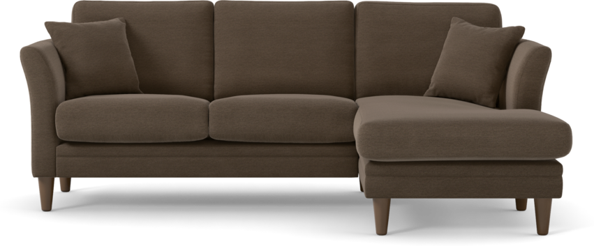 Eden - 2-sits soffa med schäslong - Brun