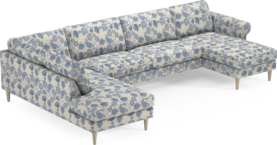Bridge - 3-sits soffa med divan vänster och schäslong höger - Blå