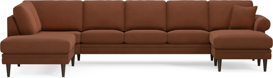 Eden - 3-sits soffa med divan vänster och schäslong höger - Orange