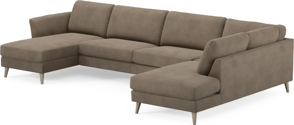 Bridge - 3-sits soffa med schäslong vänster och divan höger - Brun