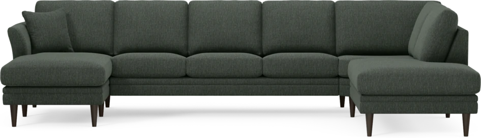 Eden - 3-sits soffa med schäslong vänster och divan höger - Grön