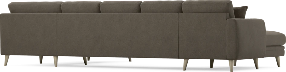 Eden - 3-sits soffa med schäslong vänster och divan höger - Brun