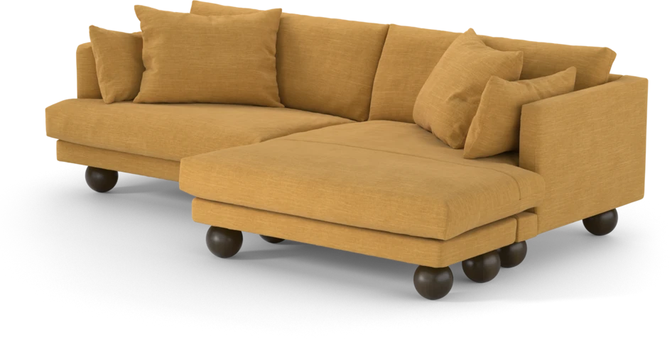 Harper - 4-sits med schäslong XL höger - Gul