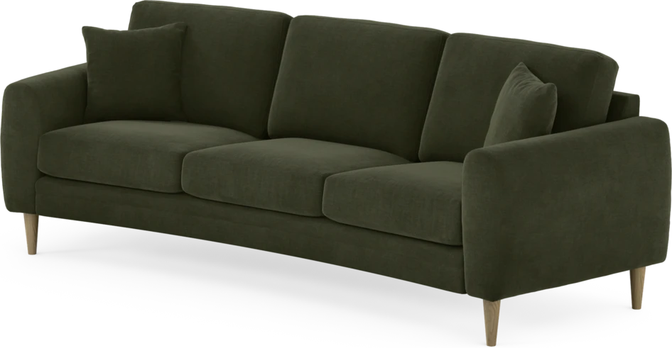 Eden - 3-sits soffa svängd - Grön
