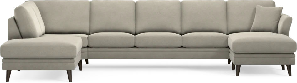Eden - 3-sits soffa med divan vänster och schäslong höger - Brun