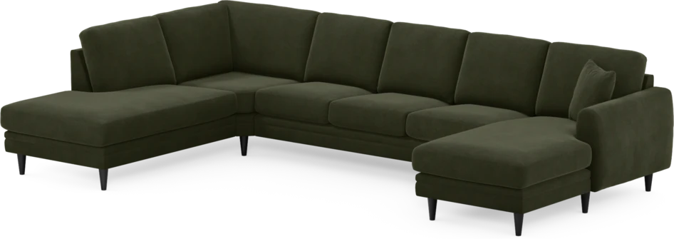 Eden - 3-sits soffa med divan vänster och schäslong höger - Grön