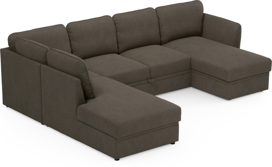 Öland - Bäddsoffa med divan vänster och schäslong höger - Brun