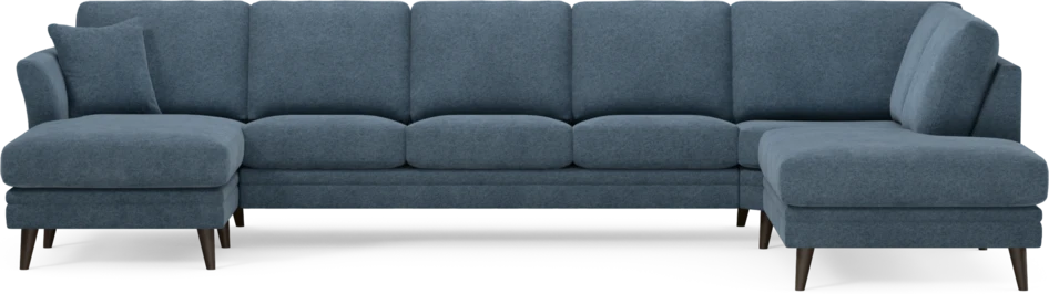 Eden - 3-sits soffa med schäslong vänster och divan höger - Blå