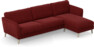 Bridge - 3-sits soffa med schäslong höger - Röd