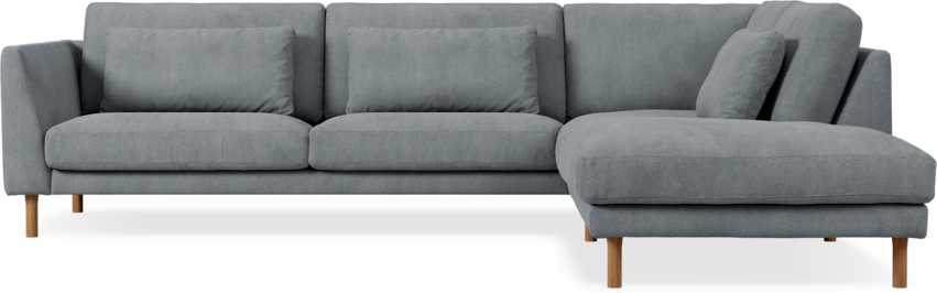 Willow - 3-sits soffa med divan höger, fast klädsel - Grå