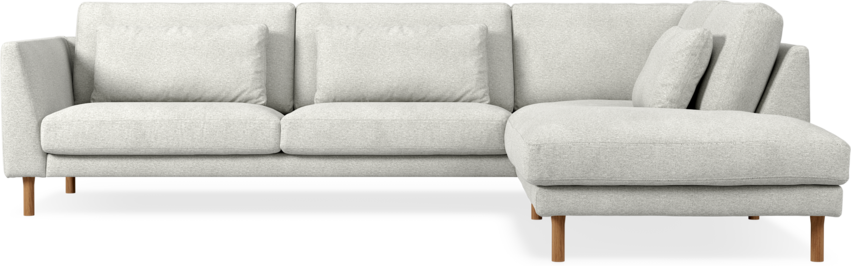 Willow - 3-sits soffa med divan höger, fast klädsel - Vit