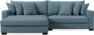 Rossi - 2-sits soffa med schäslong XL vänster - Blå