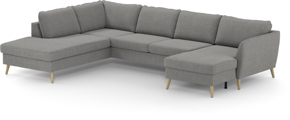 County - 3-sits soffa med divan vänster och schäslong höger - Grå