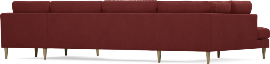 Bridge - 3-sits soffa med divan vänster och schäslong höger - Röd