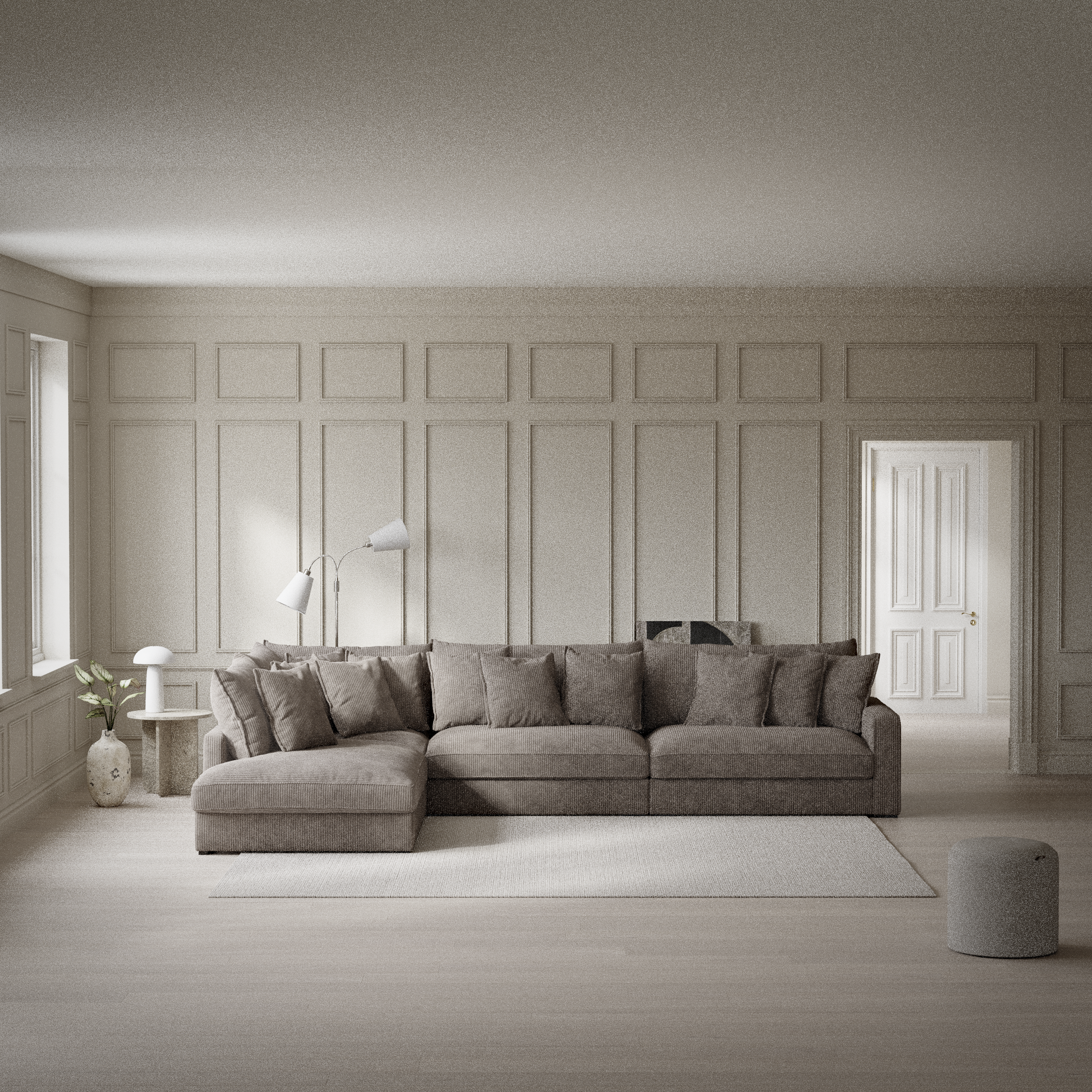 Rossi, 4-sits soffa med divan vänster