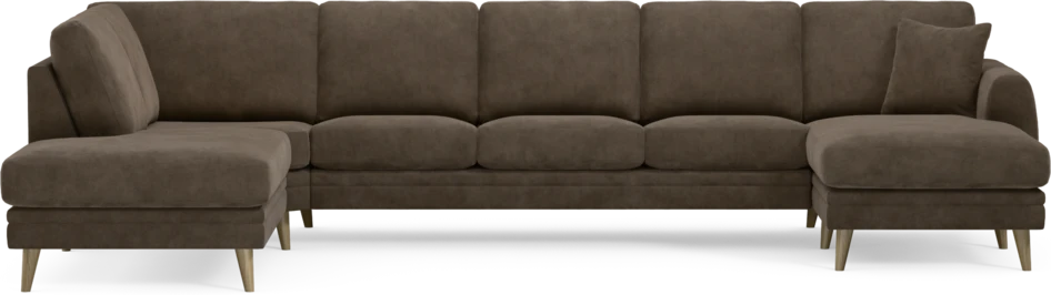 Eden - 3-sits soffa med divan vänster och schäslong höger - Brun