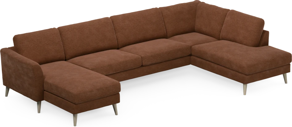 Bridge - 3-sits soffa med schäslong vänster och divan höger - Orange
