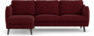 Madison Lux - 2-sits soffa med schäslong vänster - Röd