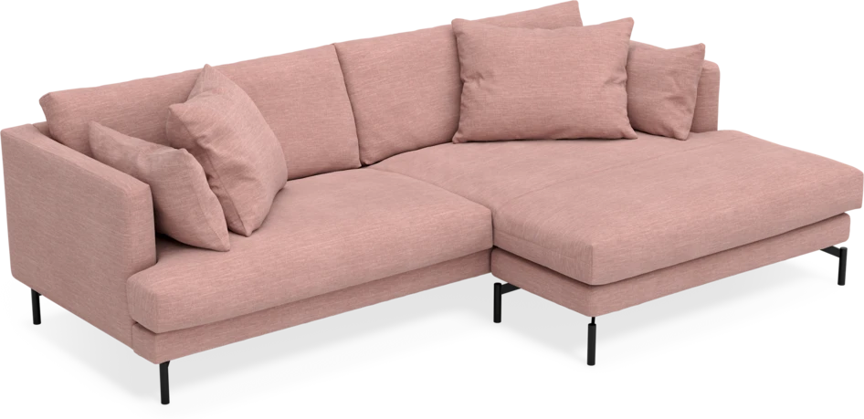 Harper - 4-sits med schäslong XL höger - Rosa