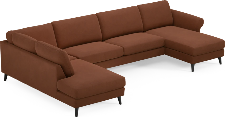 Bridge - 3-sits soffa med divan vänster och schäslong höger - Orange