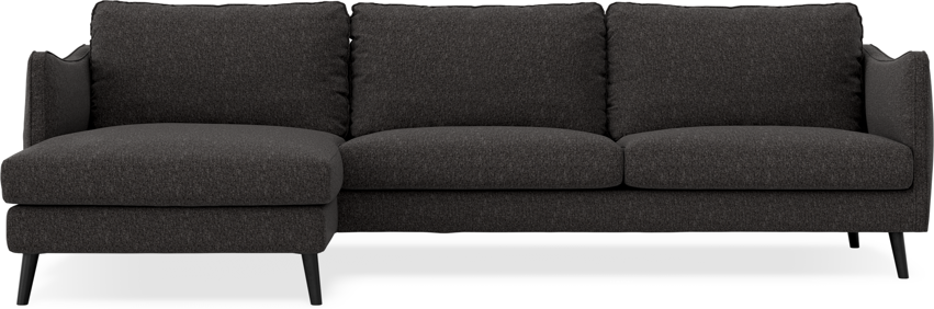 Madison - 3-sits soffa med schäslong vänster - Svart