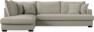 Mila - 3-sits soffa med divan vänster, hel dyna - Grå
