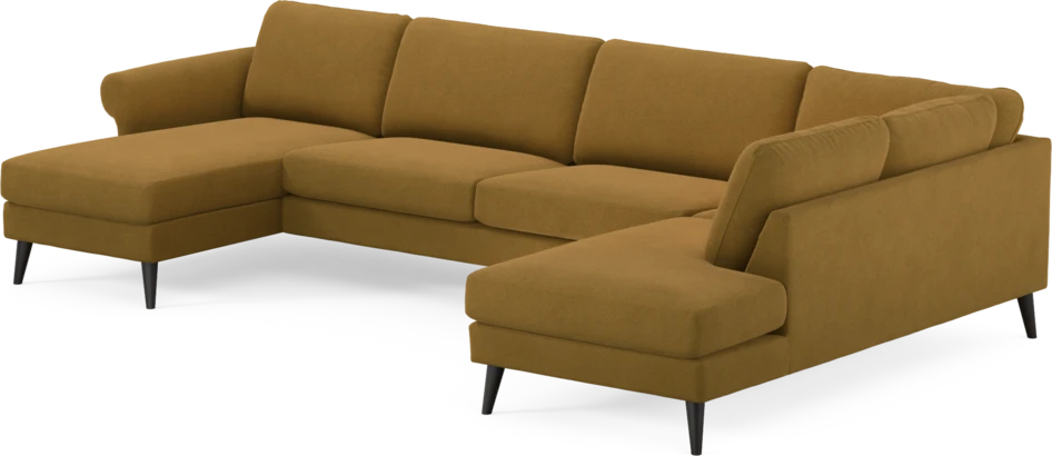 Bridge - 3-sits soffa med schäslong vänster och divan höger - Gul