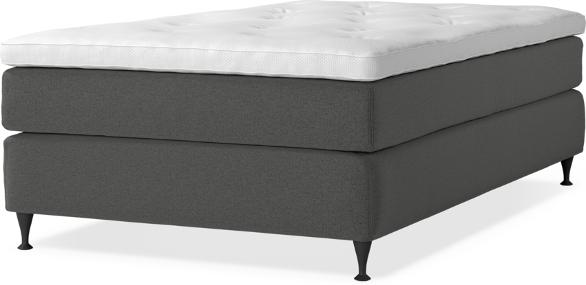 Delux Sense - Kontinentalsäng, enkelsäng 120 cm med bäddmadrass - Grå