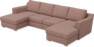 Friday - 2-sits soffa med två schäslonger - Rosa