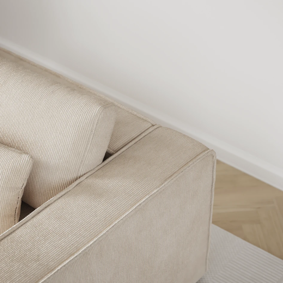 Ide - Bäddsoffa 3-sits med schäslong höger - Beige