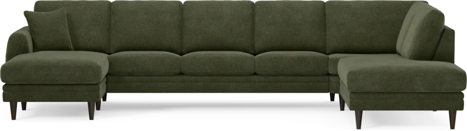 Eden - 3-sits soffa med schäslong vänster och divan höger - Grön