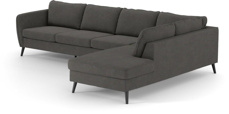 County - 3-sits soffa med divan höger - Brun
