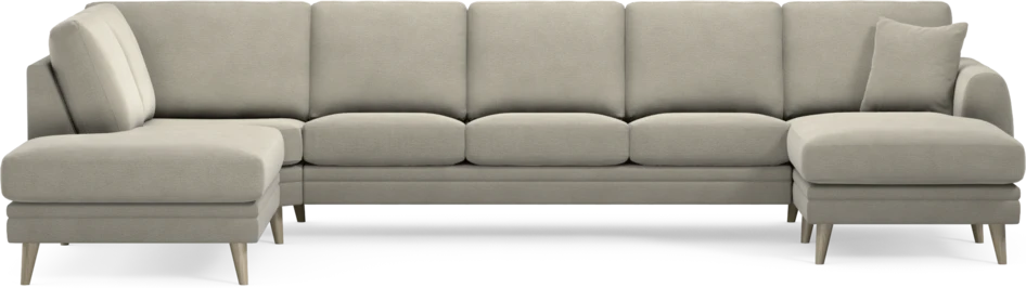 Eden - 3-sits soffa med divan vänster och schäslong höger - Brun