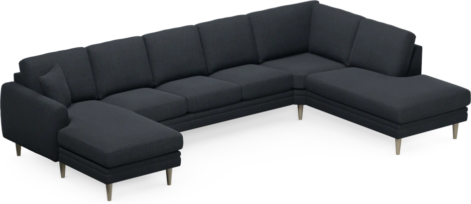 Eden - 3-sits soffa med schäslong vänster och divan höger - Blå
